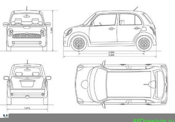 Daihatsu Ufe-II (Даихатсу Уфе-2) - чертежи (рисунки) автомобиля